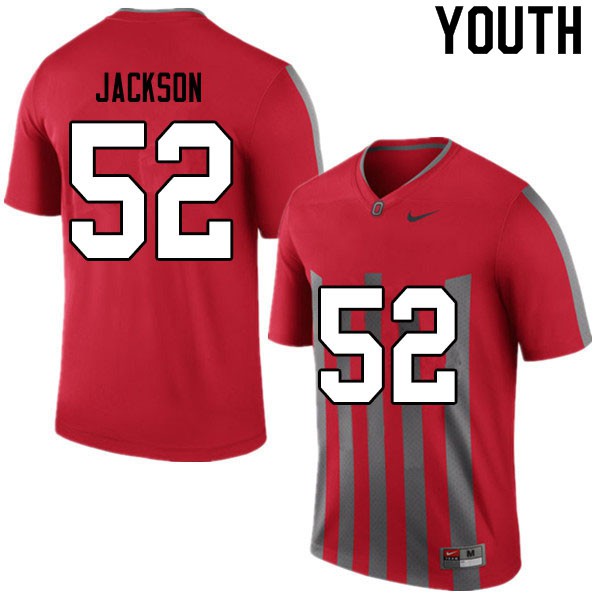 Ohio State Buckeyes #52 Antwuan Jackson Youth Stitch Jersey Retro